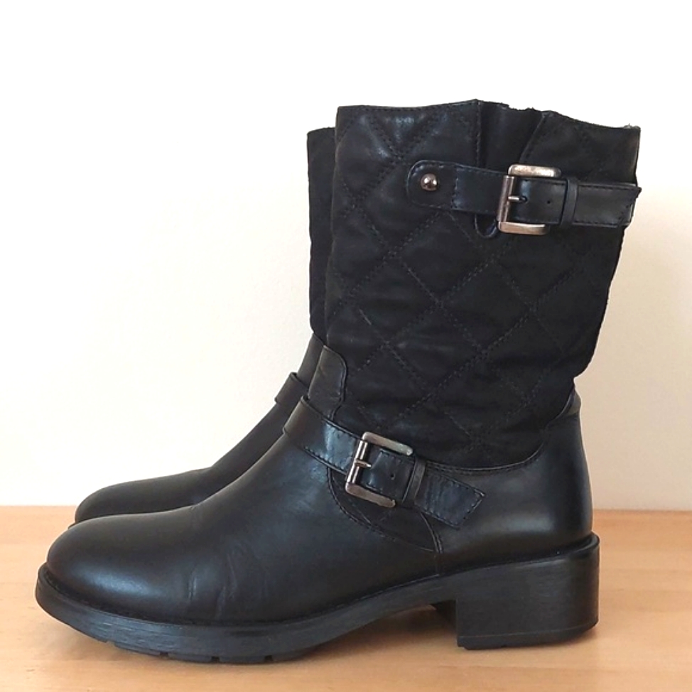 Aquatalia Black Combat / Moto Boots